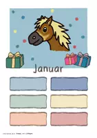 Vorschau - Mal- und Bastelvorlagen - Geburtstagskalender PONY - PFERD - zum Beschriften mit 6 Namen - Seite 2