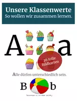 Vorschau - Mal- und Bastelvorlagen - Unsere Klassenwerte - So wollen wir zusammen lernen - Deckblatt