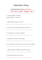 Vorschau - Arbeitsblätter - DaZ - Nebensätze bilden - Konjunktionen - Deckblatt