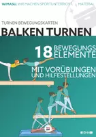 Vorschau - Stationenlernen - Turnen – Balken / Bewegungskarten Geräteturnen Sportunterricht - Deckblatt