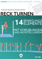 Vorschau - Stationenlernen - Turnen – Reck / Bewegungskarten Geräteturnen Sportunterricht - Deckblatt