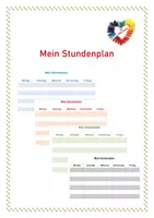 Vorschau - Poster - Mein Stundenplan - Vorlage WORD individuell veränderbar - Deckblatt