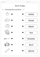 Vorschau - Arbeitsblätter - Halloween: Paare finden - Bild und Wort - Wortschatz - Seite 1