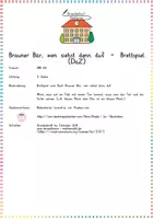 Vorschau - Spiele - Brauner Bär: Brettspiel – anhand der Lektüre „Brauner Bär, wen siehst denn du?“ – DaZ/Deutsch – Kl. 1/2 - Seite 1