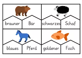Vorschau - Anderer Materialtyp - Brauner Bär: Legepuzzle – anhand der Lektüre „Brauner Bär, wen siehst denn du?“ – DaZ/Deutsch – Kl. 1/2 - Seite 2