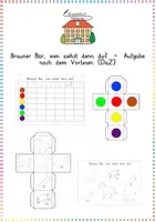 Vorschau - Spiele - Brauner Bär: Würfelspiel & Malaufgabe – anhand der Lektüre „Brauner Bär, wen siehst denn du?“ – DaZ/Deutsch – Kl. 1/2 - Deckblatt