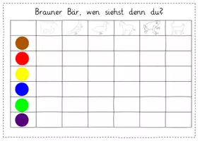 Vorschau - Spiele - Brauner Bär: Würfelspiel & Malaufgabe – anhand der Lektüre „Brauner Bär, wen siehst denn du?“ – DaZ/Deutsch – Kl. 1/2 - Seite 2
