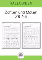 Vorschau - Arbeitsblätter - Halloween: Zählen und Malen - Deckblatt