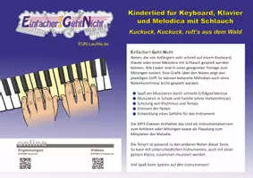 Vorschau - Audio-Dateien - Kinderlied für Keyboard, Klavier und Melodica mit Schlauch - Kuckuck, Kuckuck, ruft‘s aus dem Wald - Deckblatt