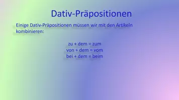 Vorschau - Präsentationen/Tafelbilder - Dativ-Präpositionen - Seite 1