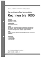 Vorschau - Arbeitsblätter - Rechnen bis 1000-Komplett - Seite 1