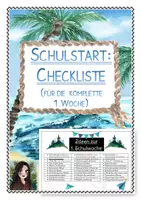 Vorschau - Merkblätter - SCHULSTART: Checkliste/Ideen für die erste Schulwoche (inkl. Kennenlernspiele usw.) - Deckblatt