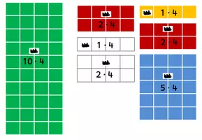 Vorschau - Arbeitsblätter - Malaufgaben aus Kernaufgaben "bauen", Reihen 3 und 4 - Seite 1