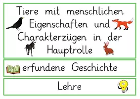 Vorschau - Anderer Materialtyp - Merkmale einer Fabel: Tafelmaterial & Aushang (Texterarbeitung) - Deutsch - Kl. 3/4 - Seite 2