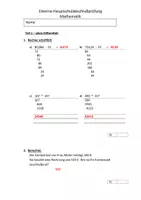 Vorschau - Arbeitsblätter - Mathematik Prüfung für den Hauptschulabschluss Lösung - Deckblatt