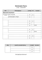 Vorschau - Unterrichtsreihen - Vorlage Wochenpläne Deutsch und Mathe - Deckblatt
