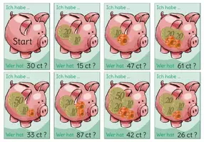 Vorschau - Spiele - Mathe - Geld - Ich habe, wer hat? Spiel mit ganzen Euro und Cent - Seite 1