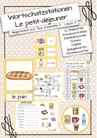 Vorschau - Spiele - Wortschatzstationen - Le petit-déjeuner - Deckblatt