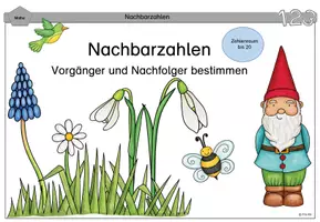 Vorschau - Arbeitsblätter - Nachbarzahlen (Zahlenraum bis 20) - Deckblatt