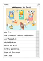 Vorschau - Arbeitsblätter - Sommer Lesespur Strand - Seite 1