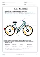 Vorschau - Arbeitsblätter - Arbeitsblatt »Das Fahrrad« - Deckblatt