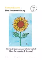 Vorschau - Arbeitsblätter - Sonnenblume/Sunflower - Malvorlage mit Symmetrie - Deckblatt
