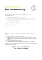 Vorschau - Arbeitsblätter - Sonnenblume/Sunflower - Malvorlage mit Symmetrie - Seite 1