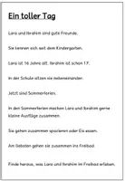 Vorschau - Arbeitsblätter - Lesespaziergang: Ein Tag im Freibad + Zusatzmaterial #Fetzige55 - Seite 1