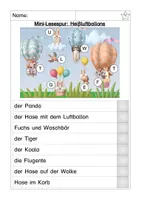 Vorschau - Arbeitsblätter - Lesespur Heißluftballon - Seite 1