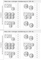 Vorschau - Arbeitsblätter - Geld | Zahlenraum 10 & 20 | Mathe | Klasse 1-2 - Seite 3