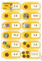 Vorschau - Stationenlernen - Geld Dominos Zahlenraum 10, 20 und 100 | Rechnen mit Geld - Seite 1