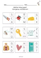 Vorschau - Arbeitsblätter - ANLAUTE ERKENNEN / Welcher Anlaut passt? Deutsch 1.Klasse - Seite 3