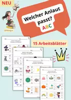 Vorschau - Arbeitsblätter - ANLAUTE ERKENNEN / Welcher Anlaut passt? Deutsch 1.Klasse - Deckblatt