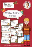 Vorschau - Stationenlernen - Herbst: Abschreibkartei in Grundschrift (1. Klasse) - Deckblatt