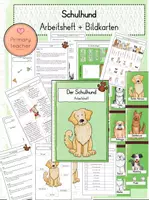 Vorschau - Arbeitsblätter - Schulhund: Arbeitsheft & Bildkarten - Deckblatt