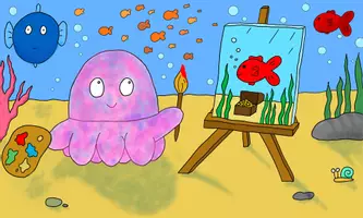 Vorschau - Spiele - Verstärkersystem mit Oktopus Okthilde: Sammel-Sticker - Ausmalbild "Okthilde malt" - Seite 3