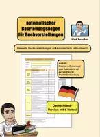 Vorschau - Interaktives Material - DEUTSCH: digitaler Beurteilungsbogen für Buchvorstellungen - Deckblatt
