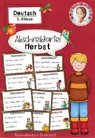 Vorschau - Stationenlernen - Herbst: Abschreibkartei in Druckschrift (1. - 2. Klasse) - Deckblatt