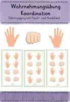 Vorschau - Fördermaterial/Inklusion - Koordinationsübung, Wahrnehmungsförderung, Faust-Hand-Check, Parcour - Deckblatt