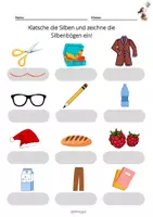 Vorschau - Arbeitsblätter - Deutsch 1.Klasse SILBEN KLATSCHEN / SILBENBÖGEN ZEICHNEN / 15 ABs - Seite 2