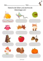 Vorschau - Arbeitsblätter - Deutsch 1.Klasse SILBEN KLATSCHEN / SILBENBÖGEN ZEICHNEN / 15 ABs - Seite 3