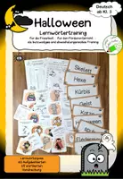 Vorschau - Arbeitsblätter - Halloween - Lernwörter - Rechtschreibtraining mit Kärtchen und Sammelpass - Deckblatt