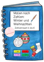 Vorschau - Arbeitsblätter - Malen nach Zahlen | Winter | Weihnachten - Deckblatt
