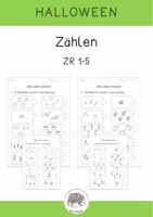 Vorschau - Arbeitsblätter - Halloween: Zählen im ZR 5 - Arbeitsblatt - mit Lösungen - Deckblatt