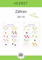 Vorschau - Arbeitsblätter - Der Herbst: Zählen im ZR 5 - Arbeitsblätter - mit Lösungen - Fotos - Deckblatt