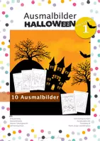 Vorschau - Mal- und Bastelvorlagen - Halloween - Ausmalbilder - Vetretungsunterricht - Deckblatt