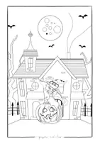 Vorschau - Mal- und Bastelvorlagen - Halloween - 10 Ausmalbilder - Vertretungsunterricht - Kunst - Seite 3