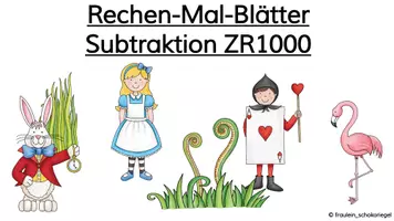 Vorschau - Arbeitsblätter - Rechen-Mal-Blätter Subtraktion ZR1000 - Deckblatt