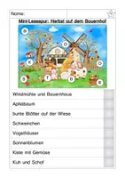 Vorschau - Arbeitsblätter - Lesespur Herbst Bauernhof - Seite 1