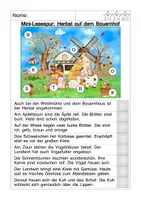 Vorschau - Arbeitsblätter - Lesespur Herbst Bauernhof - Seite 3